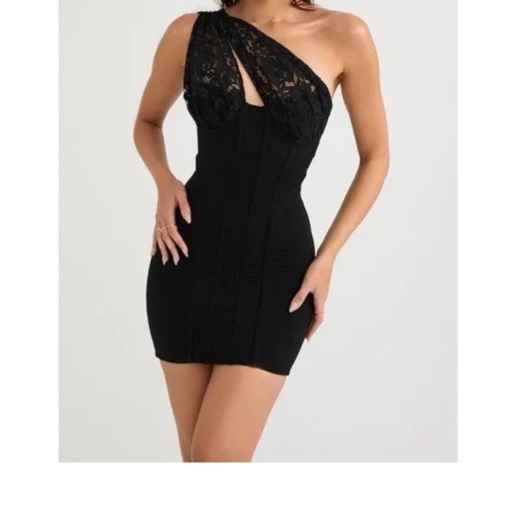 HOUSE OF CB 'Lily' Black Lace Mini Dress